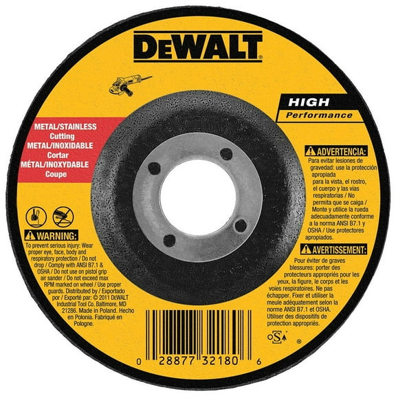Dewalt - Type 27 Depressed Center Wheels 5" X .045" X 7/8" Thin Cutting Wheel Dcw: 115-Dw8425 - 5"x.045"x7/8" thin cutting wheel dcw