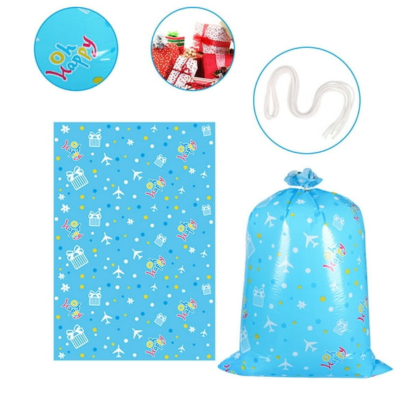 3-Pack 56x36 in Extra Large Christmas Gift Bags with Drawstring – Jumbo Plastic Holiday Candy Sacks for Christmas Gifts, Party Favors & Festive Wrapping