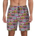 thumbnail image 2 of Goofa Retro Cassette Printed Men's Swim Trunks Board Shorts Quick Dry Mens Swimming Trunks with Compression Liner,Breathable Fit Hawaii Beach Shorts-Small, 2 of 9