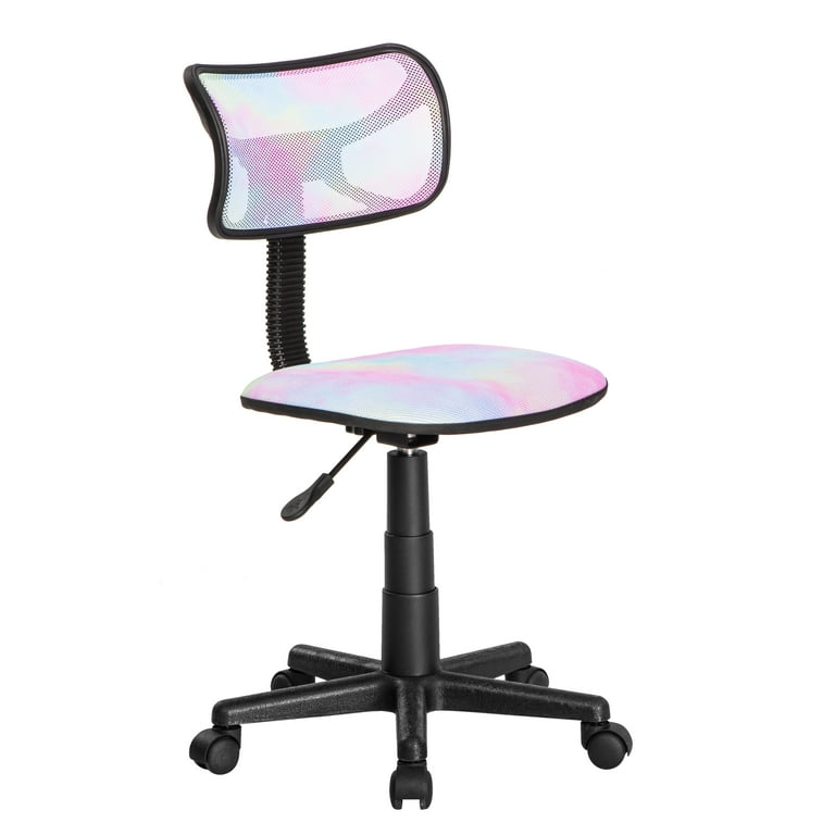 Urban Shop Swivel Mesh Rolling Office Chair, Pink/Blue/Yellow