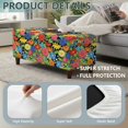 thumbnail image 5 of FOR U DESIGNS Colorful Flower Dachshund Print Ottoman Slipcover Stretch Flip-Top Storage Stool Cover Washable Rectangle Footrest Cover with Elastic Band, Non-Slip Removable Bench Protector for Kids, 5 of 7