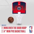 thumbnail image 2 of Franklin Sports NBA Washington Wizards Mini Over the Door Basketball Hoop - Kids Indoor Mini Basketball Hoop with Basketball - NBA Fan Shop Mini Hoop for Bedroom + Office - Over the Door Mini Hoop Set, 2 of 11