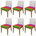 thumbnail image 2 of Gaeub Rainbow Glitter Square Chair Seat Covers, Stretch Fitted Printed Chair Seat Cushion Cover for Kitchen, Office - One Size, 2 of 9