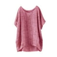 thumbnail image 3 of Summer Tops Gsakboxl Women's Summer New Loose Batwing Short Sleeve Pullover Blouse Thin Breathable Casual T Shirt Style Top Comfortable Relaxed Fit Daily Wear Shirt for Outdoor & Leisure Activities, 3 of 4