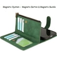 thumbnail image 6 of Wallet Case Compatible with iPhone 11 Detachable 2 in 1 Magnetic Zipper Case,[6 Card Slots] [Wrist Strap] [Stand Feature] Luxury Leather Slim Cover Case for iPhone 11,6.1 inch Green, 6 of 14