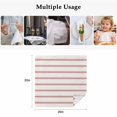 thumbnail image 4 of Red Striped Cloth Napkins, Rustic Red Stripe Modern Art Beige Washable and Reusable Dinner Napkins Set of 8, Table Napkin for Kitchen Party Birthday Wedding Hotel Housewarming 20"x20", 4 of 8