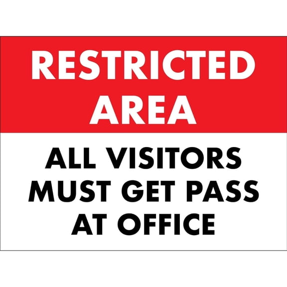 Restricted Area Visitors Must Get A Pass Sign Metal Tin Sign 8x12 Inches Caution Danger Safety Security Warning Notice Signs