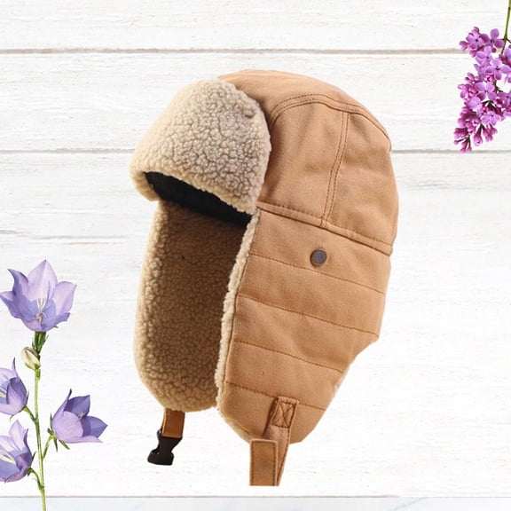 Milisten Khaki Winter Warm Hat Windproof Cap for Hiking, Camping, Outdoor Sports and Cold Weather