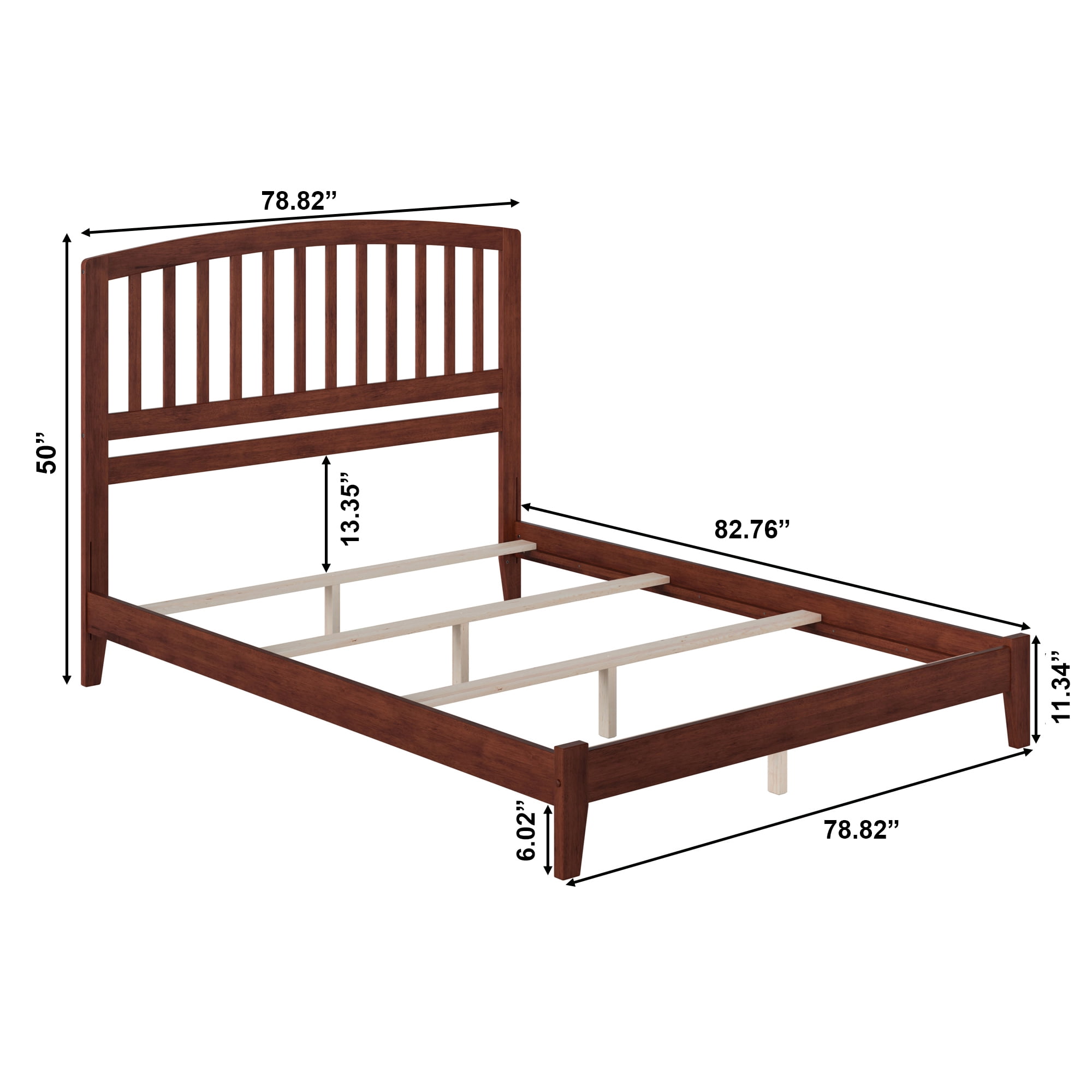 AFI Richmond King Wood Foundation Bed, Walnut