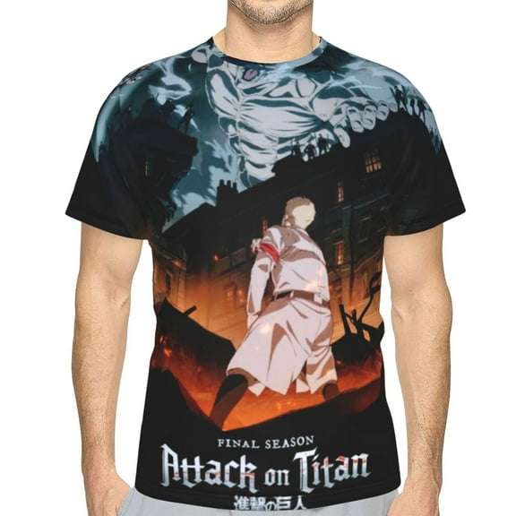 Attack On Titan Unisex 3d Pattern Printed Short Sleeve T-Shirts Casual Graphics Tees Small