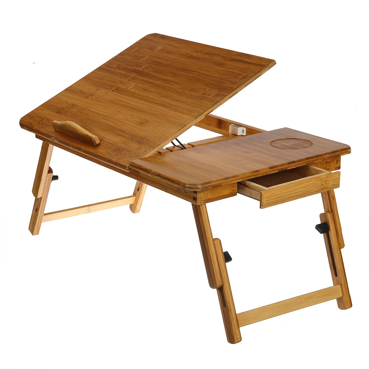 Bamboo Rack Shelf  Folding Lap Desk Standing Bed Desk Laptop Table 