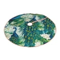 thumbnail image 2 of Bingfone Christmas Tree Skirt Mat Christmas Decoration Interior 30" -Peacock And Flowers, 2 of 6