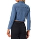 thumbnail image 3 of Chaqueta de mezclilla INSPIRE CHIC para mujeres con cuello alzado y cierre de motociclista azul XS, 3 of 6