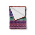 thumbnail image 2 of East Soft Flannel Fleece Throw Blanket, Geometric Abstract Pattern on Horizontal Colorful Stripes Doodle Style Retro, Cozy Plush for Indoor and Outdoor Use, 50" x 60", Multicolor, by Ambesonne, 2 of 6