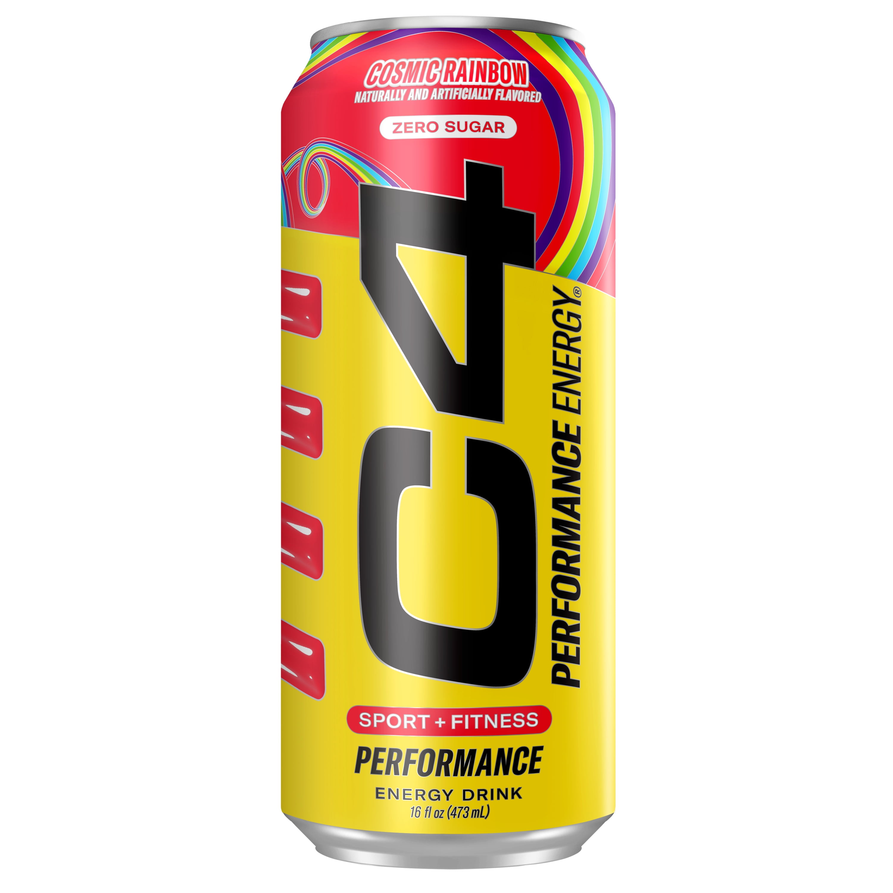 (3 pack) C4 Performance Energy Drink, Cosmic Rainbow, 16oz, Single Can
