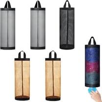 ACDANC 4 / 6 Pcs Plastic Bag Holder for Grocery Bags, Hanging Storage Bags Plastic Mesh Bags Dispenser Organizer Trash Bags Grocery Shopping Bag Holder for Home And Kitchen