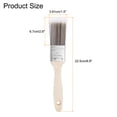 thumbnail image 2 of Uxcell 2Pcs Paint Brushes 1.5" Flat Paint and Chip Brushes for DIY Paint Flat Art Furniture Fences Deck Wall Trim, Brown, 2 of 6