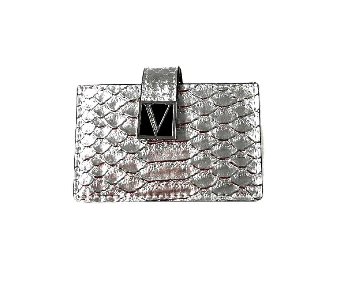 Victoria's Secret Accordion Metallic Python Silver Credit Card Case
