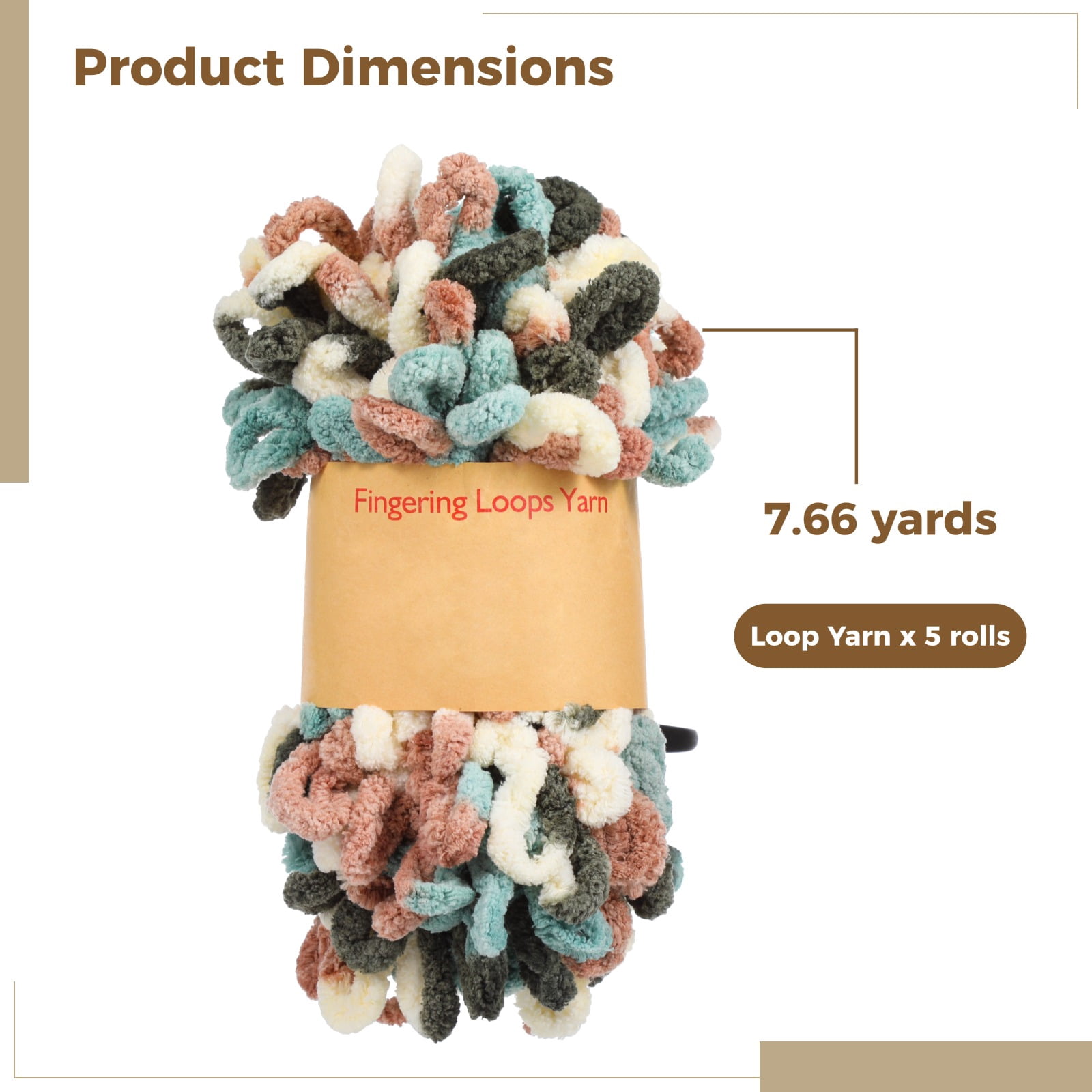 5 PCS Chunky Yarn Set, 100% Polyester Loop Yarn, Blanket Yarn for DIY Scarf and Bags, Multicolor Chenille with Alpaca Tag, 5-Pack Craft Kit for Beginners