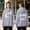 Grey, variant on LIZUOJUN Football Sweatshirt for Women Oversized Hooded Pullover with Pockets Soft Cotton Blend Casual Game Day Outfits for Women Fall Winter L