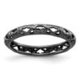 thumbnail image 2 of Auriga 925 Sterling Silver Black-plated Carved Ring for Women Size- 10, 2 of 4