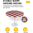 thumbnail image 2 of Round Tablecloth,Dark Red and White Plaid Checkered Elastic Edge Round Waterproof Fitted Table Cloth for Indoor Outdoor Dinning Fit Round Table up to 36" - 44", 2 of 6