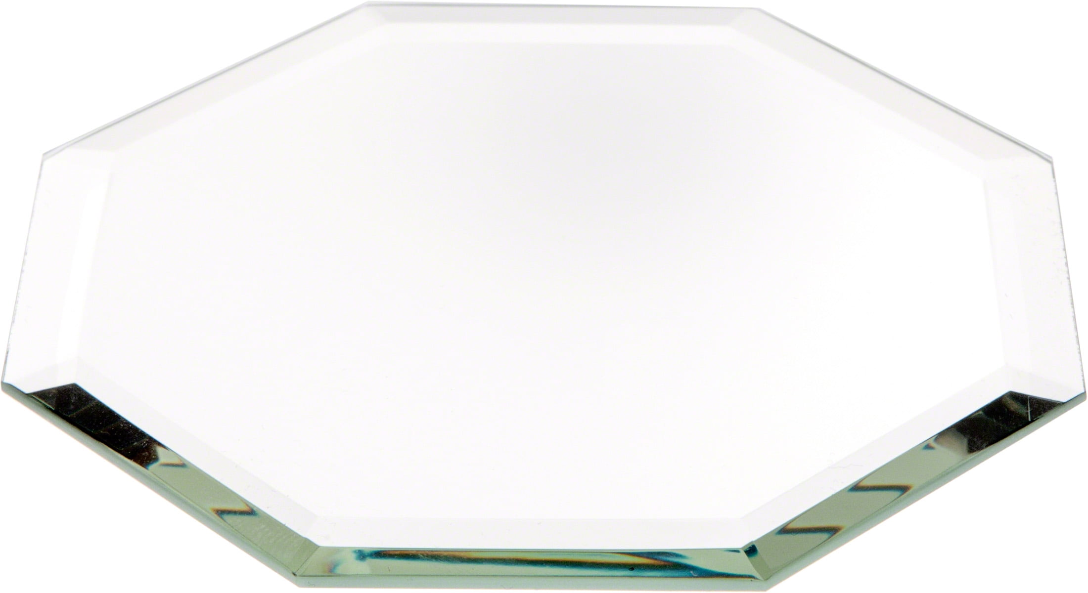 7 inch x 9 inch Plymor Long Octagon 5mm Beveled Glass Mirror 