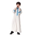 thumbnail image 6 of SUXIAN Boys Jacket Arabic Thobe Long Sleeve Kaftan Robe National Embroidered for Children White 9-10 Years, 6 of 9