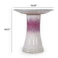 thumbnail image 4 of MAYEERTY 18.11"H Ceramic Bird Bath, Freestanding Outdoor Birdbath for Patio, Garden, Rose Ombre, 4 of 8