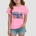thumbnail image 2 of Gubotare Girls Patriotic Shirt Girls' and Toddler Casual Graphic Short Sleeve T-Shirts (Pink,Size 2-3 Years), 2 of 4