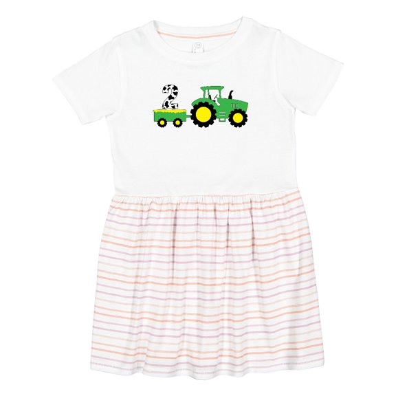 Inktastic Second Birthday Tractor Girls Toddler Dress