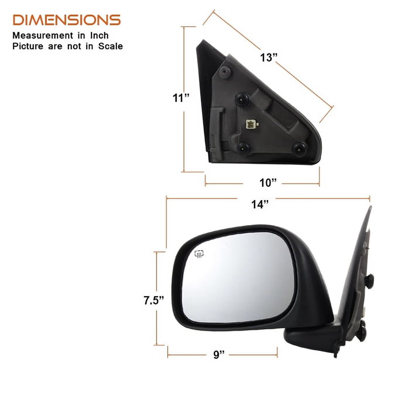 AKKON - For 2002-2008 Dodge Ram 1500 /2003-2009 2500 3500 Power Heated Mirror Driver Left Side Replacement