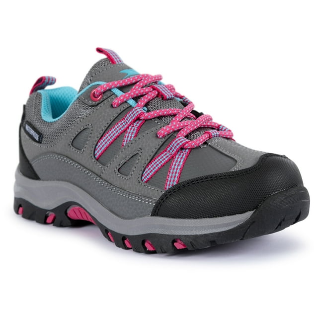 Trespass Chaussures de Marche pour Enfants Gillon II - Coupe Basse, Imperméables, Membrane Respirante, Languette à Soufflet, Protège-Orteils et Talon, Soutien de Cheville, Assise Plantaire Rembourrée