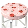 thumbnail image 3 of Disketp Ladybug With Flower Funda Redonda para Taburete, Funda de Cojín para Silla de Bar Suave y Elástica-12 inch, 3 of 7