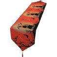 thumbnail image 1 of Halloween Table Runner Linen Decorative Tablecloth With Tassels Party Home Table Decor, 1 of 5