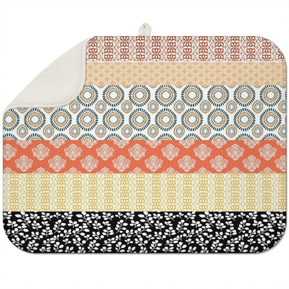 Large boho floral drying mat 18x24 Inch crafted from durable microfiber, designed for quick moisture absorption and long-term use