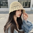 thumbnail image 4 of COCOpeaunt New Simple Girl WeaveSun Hat Wide Brim Floppy Summer Hats for Women Beach Panama Straw Dome Bucket Hat Femme Shade Hat Gift, 4 of 6