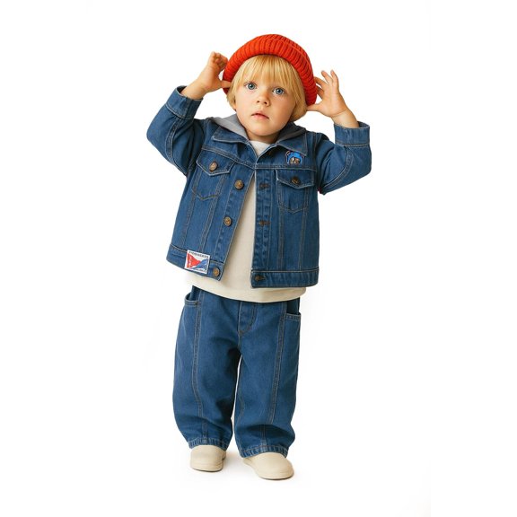 Chamarra denim con capucha desmontable /Kids 31701 (Azul dark) azul oscuro 5-6 Años