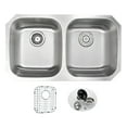 thumbnail image 3 of ANZZI  Moore Undermount Stainless Steel 32-inch Double Bowl Kitchen Sink and Sails Polished Chrome Faucet Set, 3 of 5