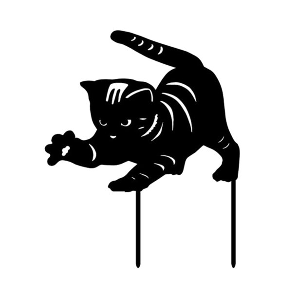 Estatuas Decorativas de Jardín Gato de Silueta Negra Sunnimix Estacas de Estatua de Gato