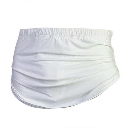 

HEVIRGO Men Panties Removeable Closure Solid Color Close Fit Low Waist Stretch Ice Silk U Convex Underwear Shorts Briefs Underpants for Daily Wear