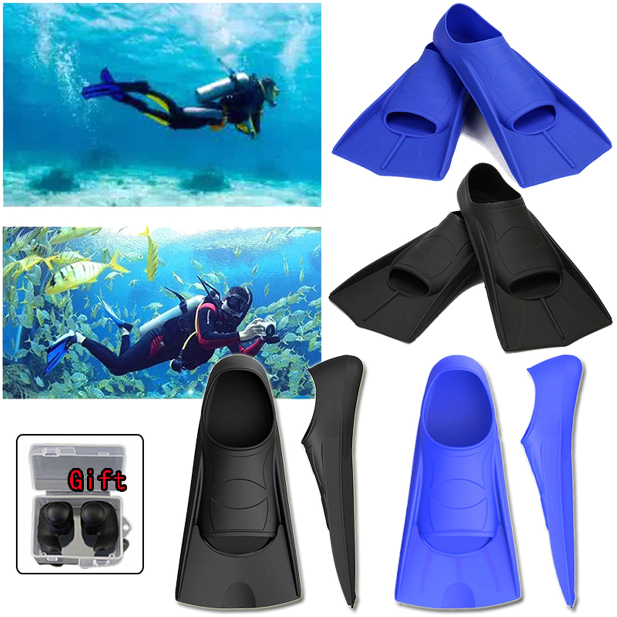 Adult Snorkeling Diving Swimming Training Silicone Gel Swim Fins Flippers XS-XL 