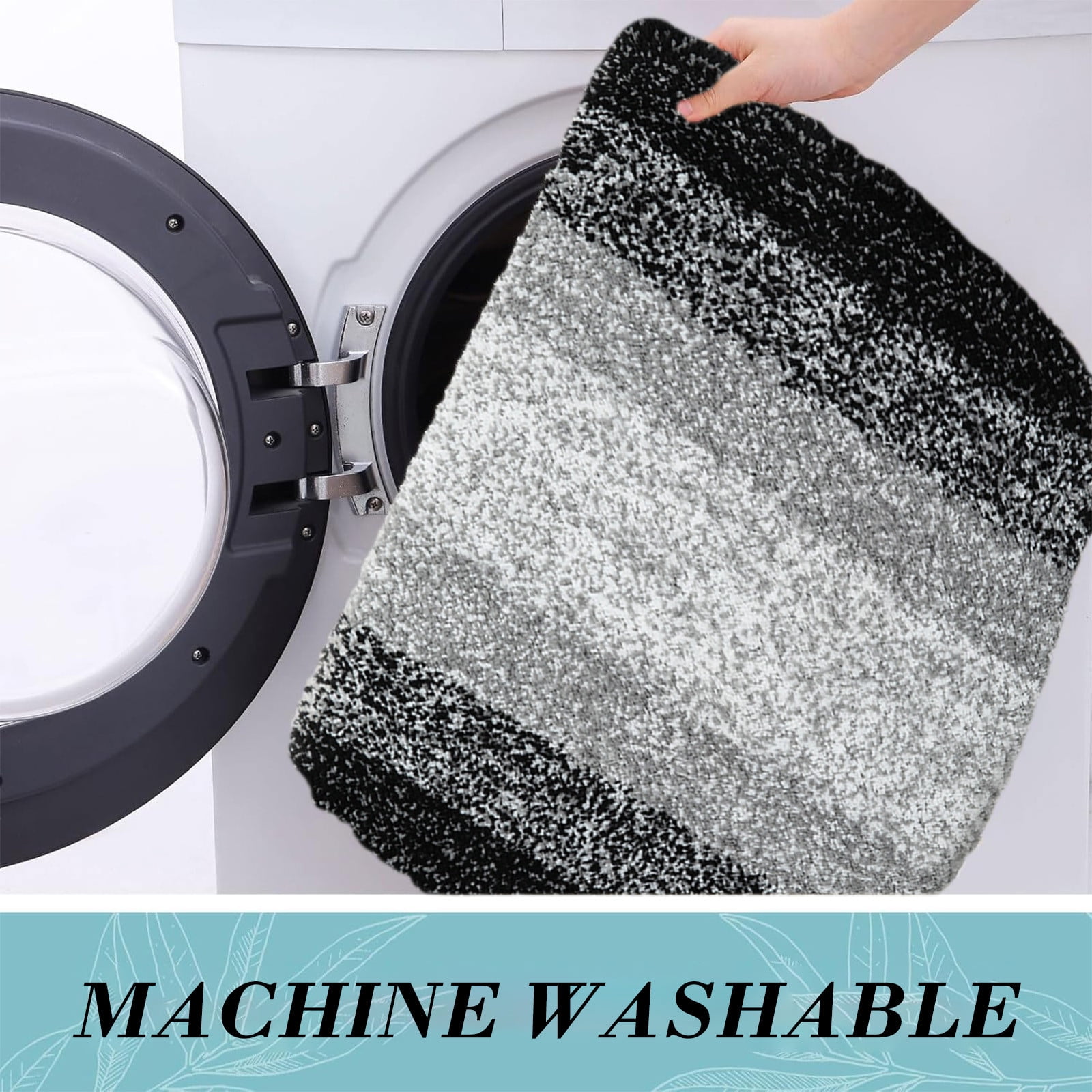 Under $5! InsCrazy Bathroom Rugs Bedroom Mat Flocking Carpet Plushes Rug Bathroom Absorbent Non-Slip Mats Kitchen Foot Mats Machine Wash Bathroom Rugs for Bedroom Bath Tub 20" x 30"