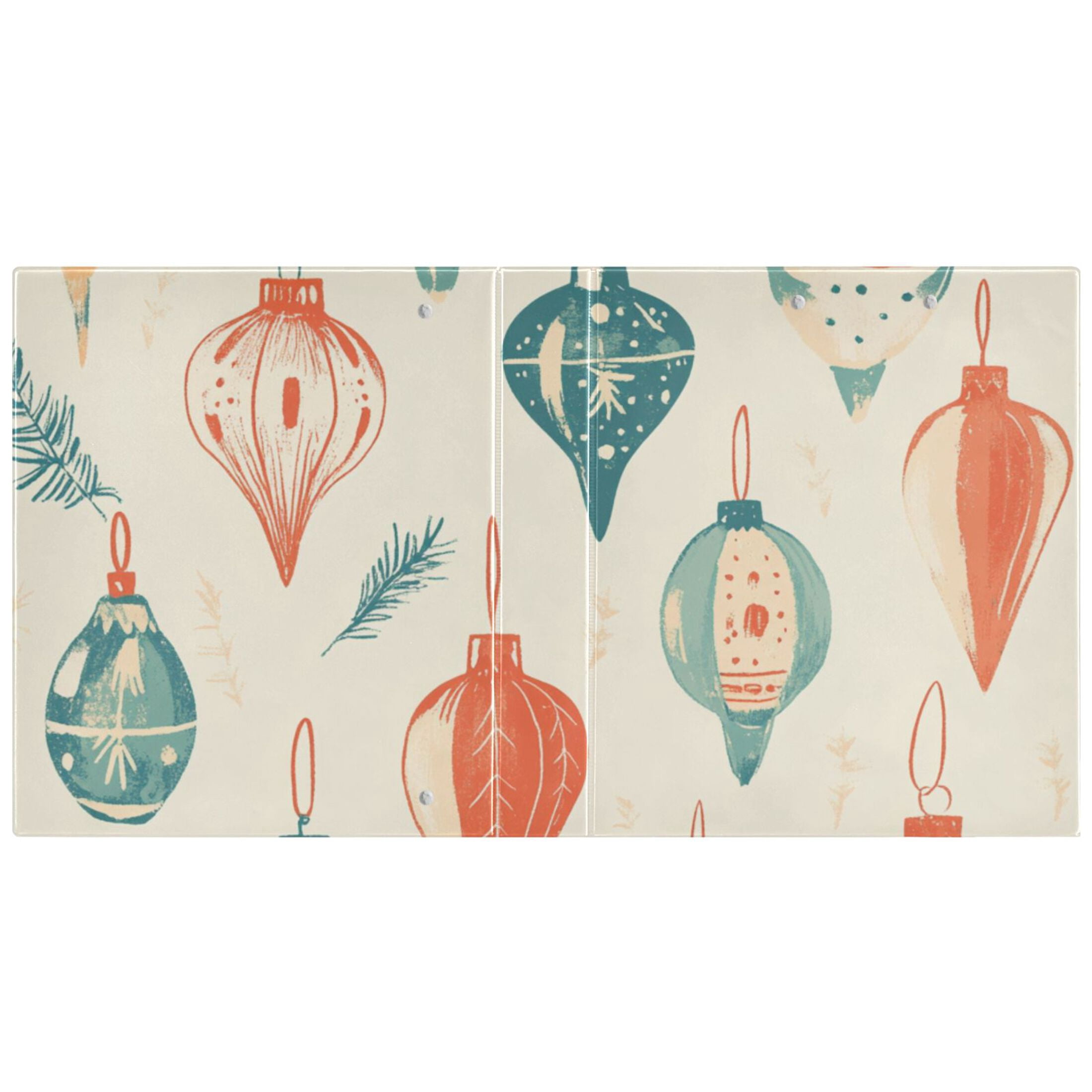 Ornamen Christmas 3 Ring Binders 1.5 inch Hardcover File Folders with Interior Pockets A4 Size Organizer for School Office Hospital