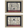 thumbnail image 1 of "Hot Bath" Vignette 2 Pcs par Linda Spivey, Cadre Taupe, 1 of 1