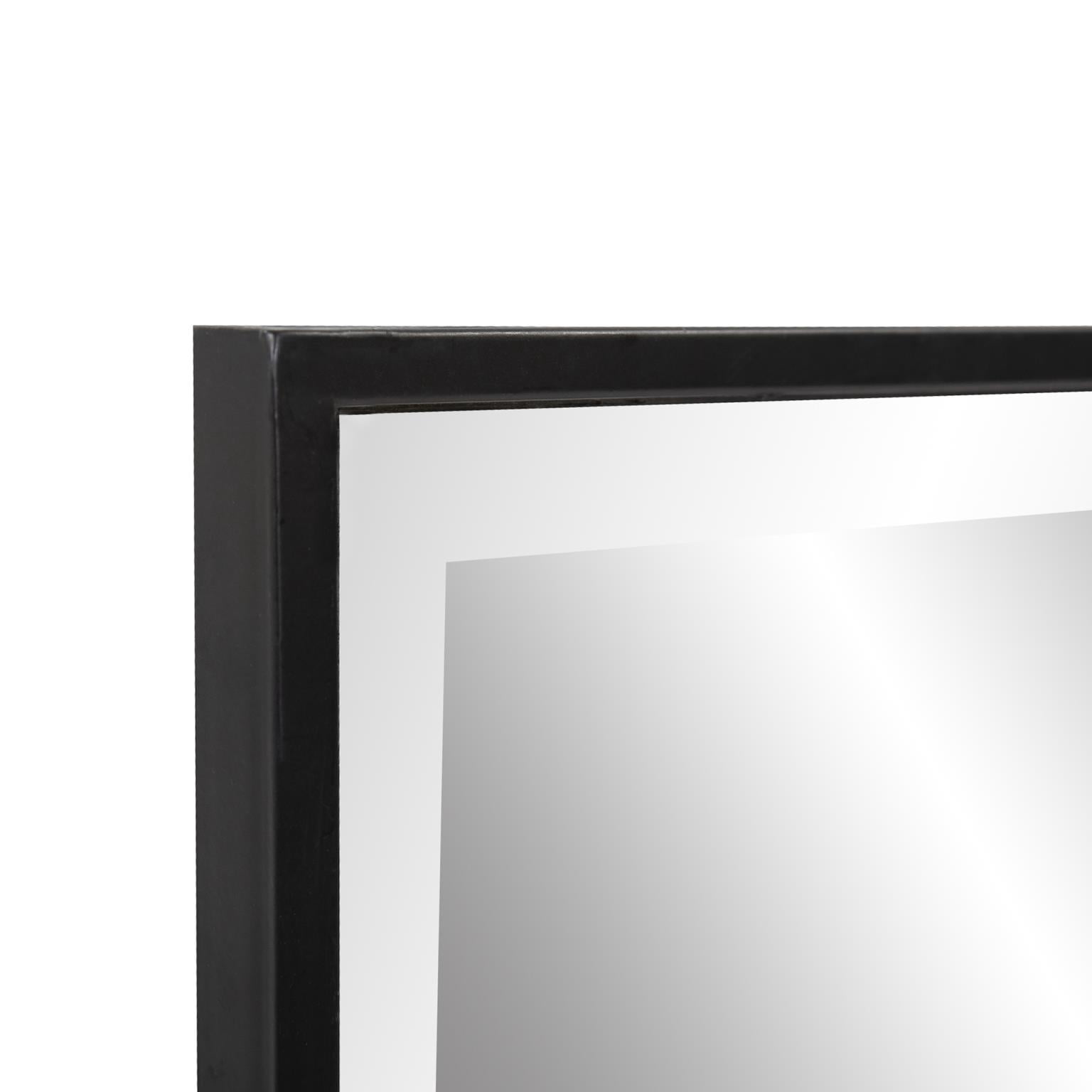 Tyler Dillon Rectangular Beveled Mirror with Matte Black Metal Frame 24"H x 18"W
