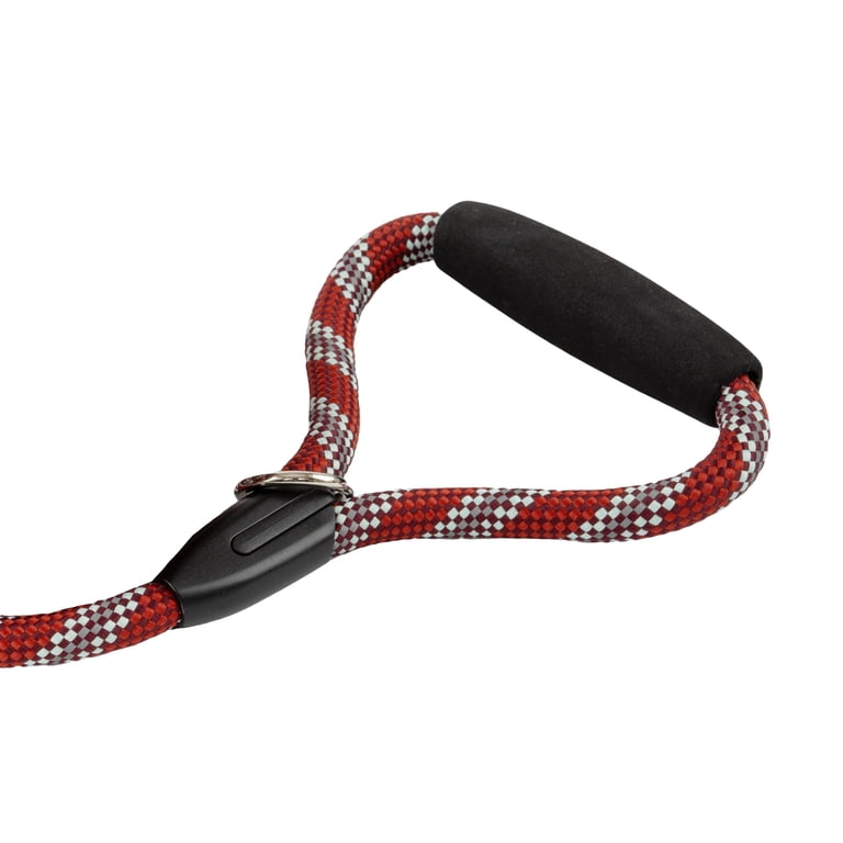 Reflective Rope Leash, 6 ft, Red & White, Large photo 8