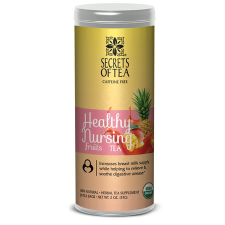 Secrets of Tea - Healthy Nursing Lactation - Certified USDA Organic Herbal Tea for Enhancement of Breast Milk Production w/ a Rich Blend of Vitamins for Postnatal Breastfeeding (Fruit) (20 (Best Tea For Breastfeeding)