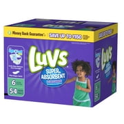 Luvs Super Absorbent Leakguards Newborn Diapers Size 6 54 count