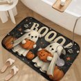 thumbnail image 6 of 1pc Two Ghost Dogs with Pumpkins Absorbent Non-Slip Bathroom Thickened Flannel Rug Decor,Soft,Quick Drying,Suitable For Indoor/outdoor Use,Bathrooms,Bedrooms,Kitchens,Terrace,Laundry Rooms,16"x24", 6 of 9